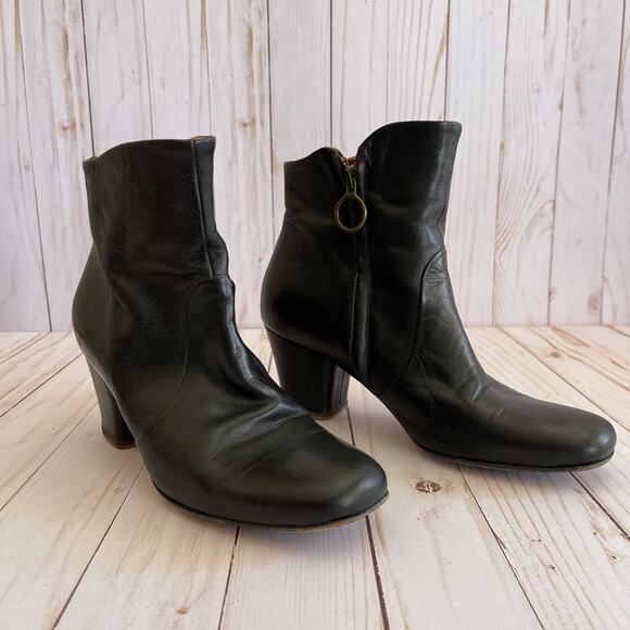 Fiorintini + Baker Black Leather Ankle Booties 37 - Picture 1 of 11